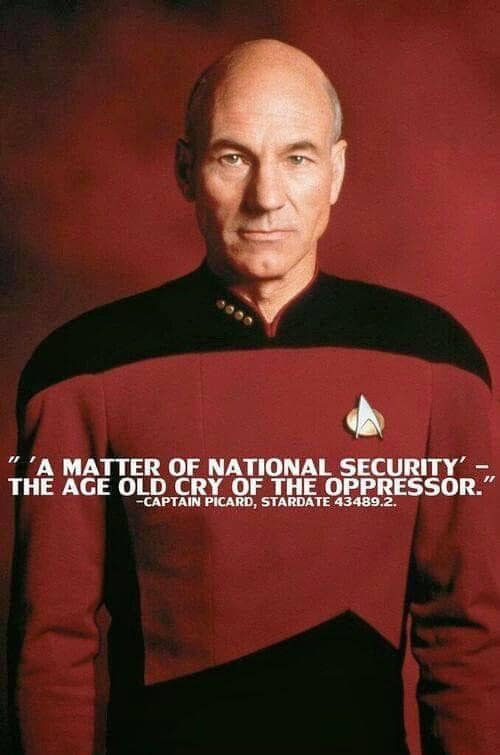 This meme is a humorous image featuring a photo of Patrick Stewart, the actor who played Captain Jean-Luc Picard in the Star Trek: The Next Generation series. The image shows Picard with a stern expression, and the text overlay reads: "In 2-3 sentences, describe this meme for someone who cannot see it." The text is a clever reference to the show's character, who was known for his witty and insightful commentary on the human condition.